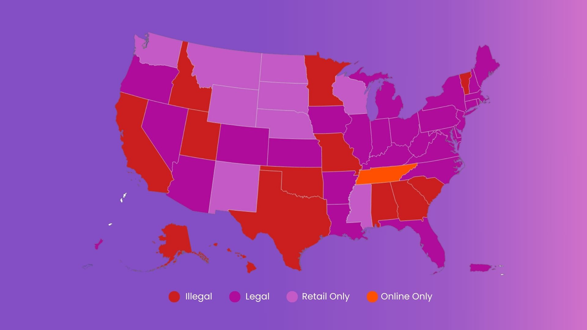 Gambling Legal in USA Map