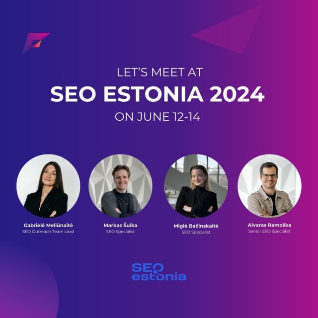 Exciting News! 🌟

Our team is thrilled to announce that we will be attending the SEO Estonia 2024 conference! 🎉

This premier event brings together some of the brightest minds in the SEO industry to share insights, strategies, and the latest trends. We’re looking forward to learning from top experts, networking with fellow professionals, and exploring new opportunities to enhance our SEO capabilities.

Stay tuned for updates from the conference and insights we’ll be bringing back to share with you all. 🚀

#seoestonia2024 #seo #digitalmarketing #networking #seotrends #teamevent